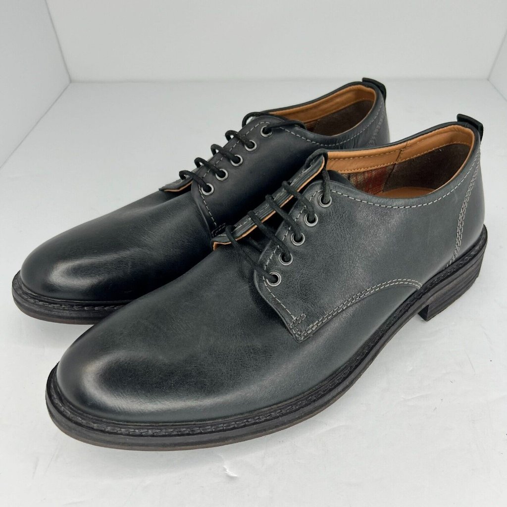 Lucky Brand Mens 11520304 Black Hogan Leather Laceup Size 105m Dress Shoes